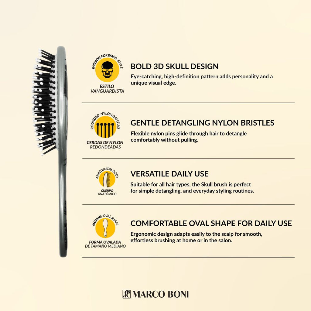 Skull Collection Oval Brush For Men