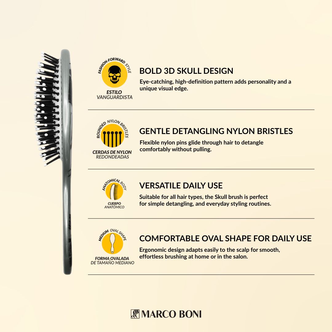 Skull Collection Oval Brush For Men