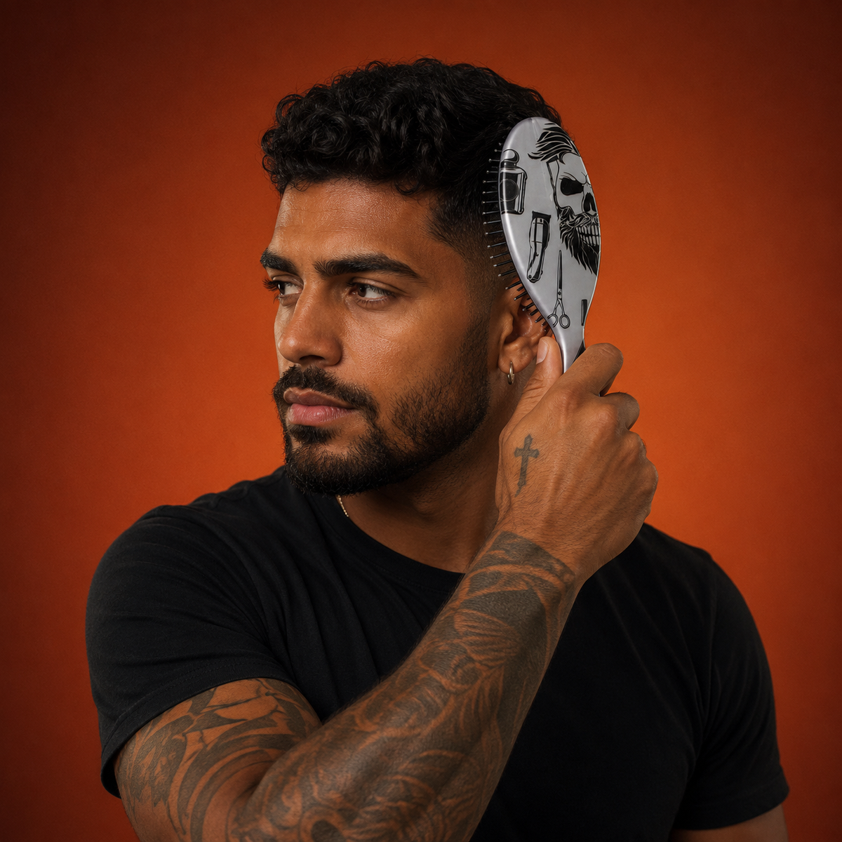 Skull Collection Oval Brush For Men