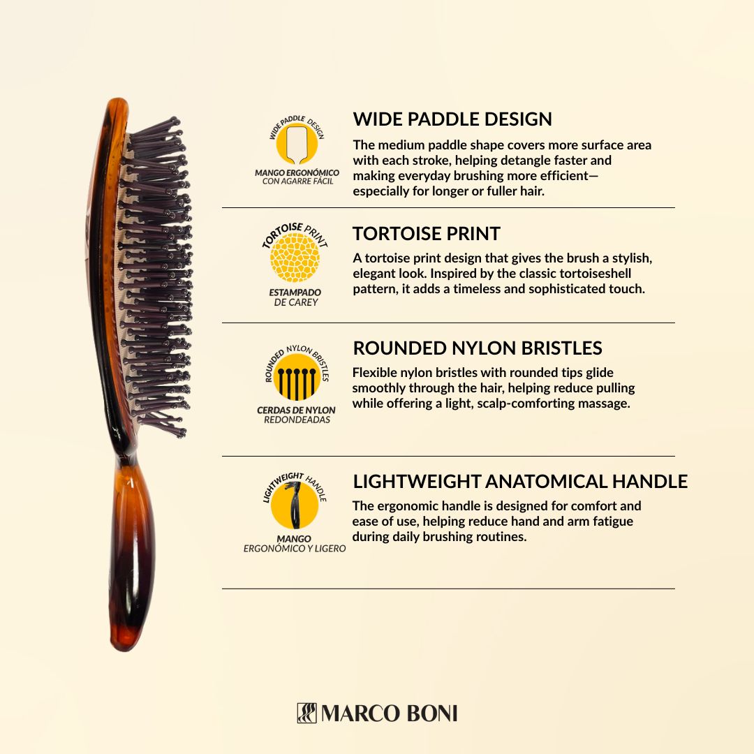 Tortoise Medium Paddle Brush