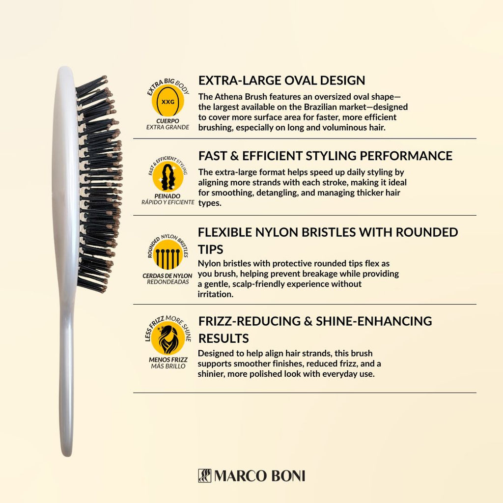 Athena Oval Extra Large Brush Pearl White