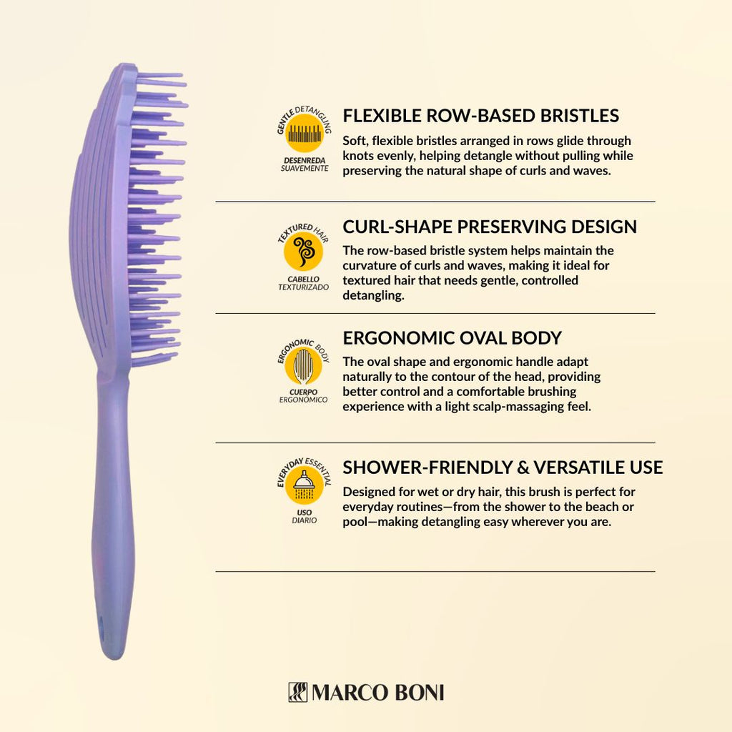 Tiers Oval Detangling Brush Soft Amethist