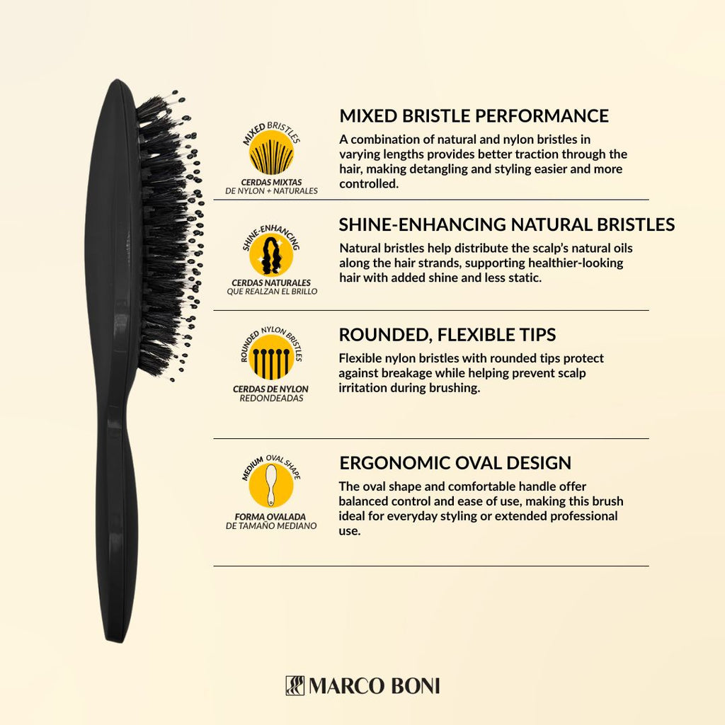 Essential Colletion Oval Brush Onyx Black