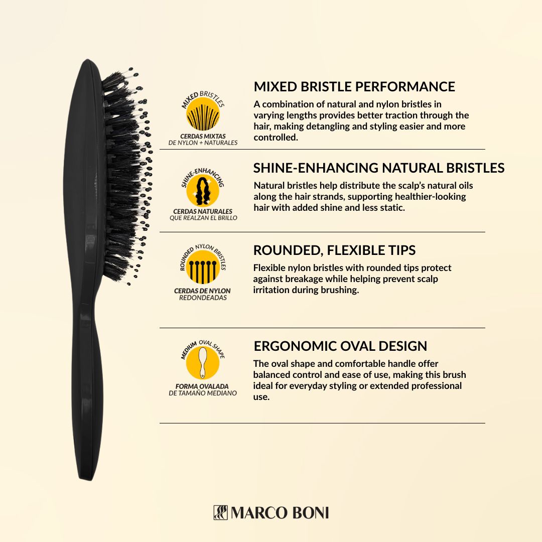 Essential Colletion Oval Brush Onyx Black